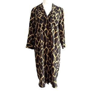 L'agence 100% Silk Shirt Dress Animal Print Cheetah Medium